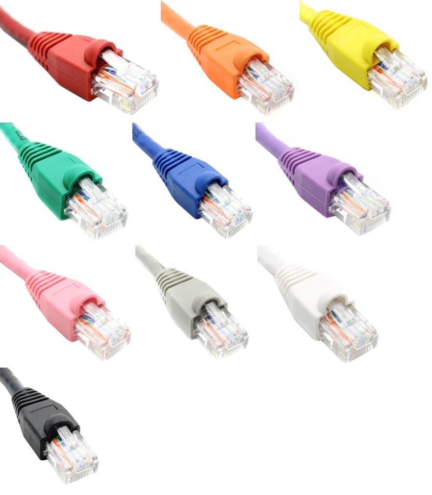 5 Feet Cat6 Ethernet Network Patch Cables Mixed Colors RJ45 m/m (10 Pack)