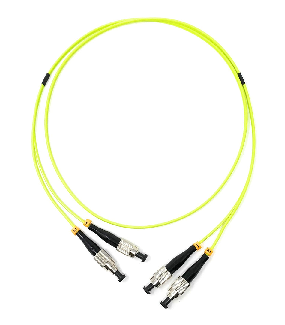 Ultra Spec 0.3M (1FT) 100Gb OM5 Multimode Duplex Fiber Optic Cable (50/125) - FC to FC - Lime Green