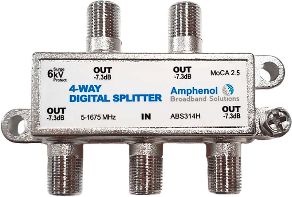 Amphenol Digital Coaxial Splitter MoCA 2.5 (4 Way) ABS314H