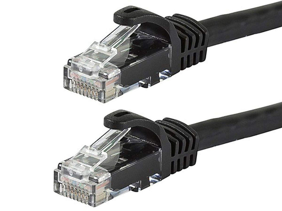 Monoprice Cat6 5ft Black Patch Cable UTP 24AWG 550MHz Pure Bare Copper Snagless RJ45 Flexboot Series Ethernet Cable