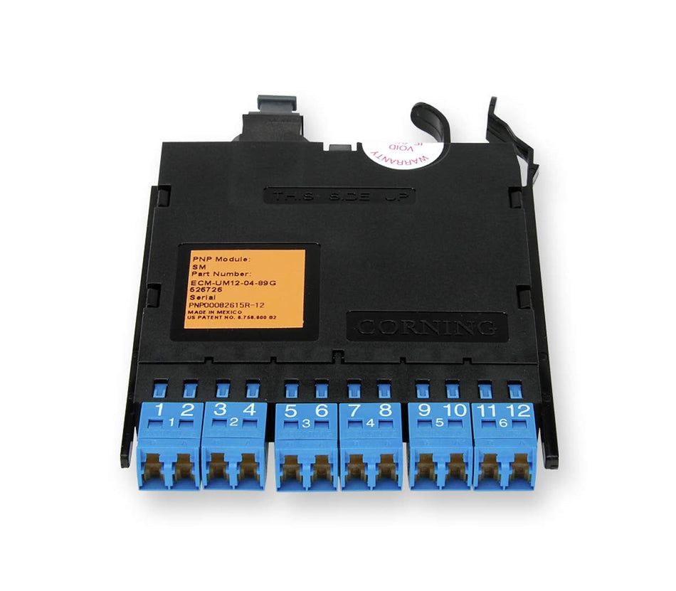 Corning 12-Fiber Pretium Edge Module, LC Duplex to Pinned MTP Bend-Improved Singlemode ECM-UM12-04-89G
