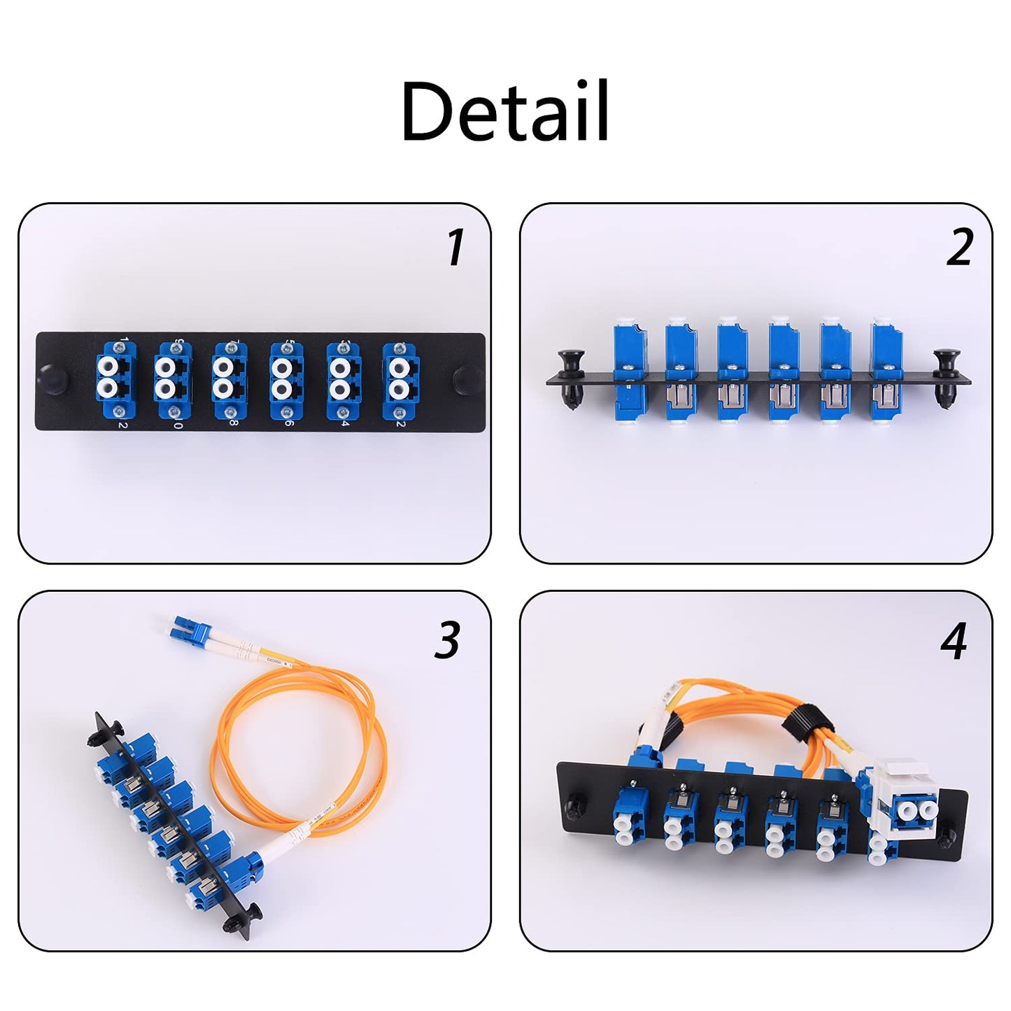 RiteAV - Fiber Patch Panel Enclosure LGX Compatible, LC UPC Blue, Single Mode and Multimode Compatible for 1.25G/10GB OS1-2/OM1-3 Networks