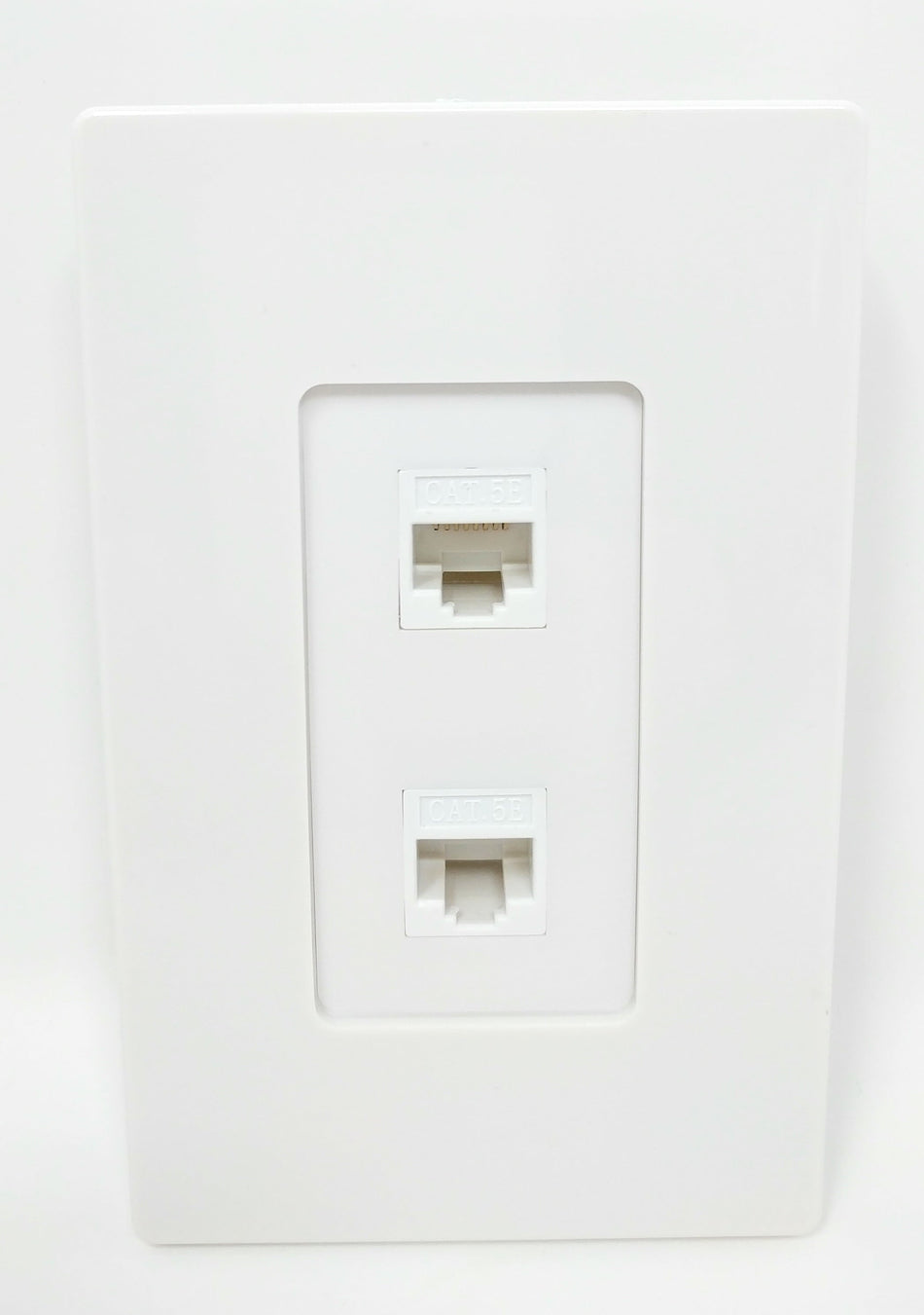 RiteAV - 2 Port Cat5e Ethernet Wall Plate Screwless Decorative - White