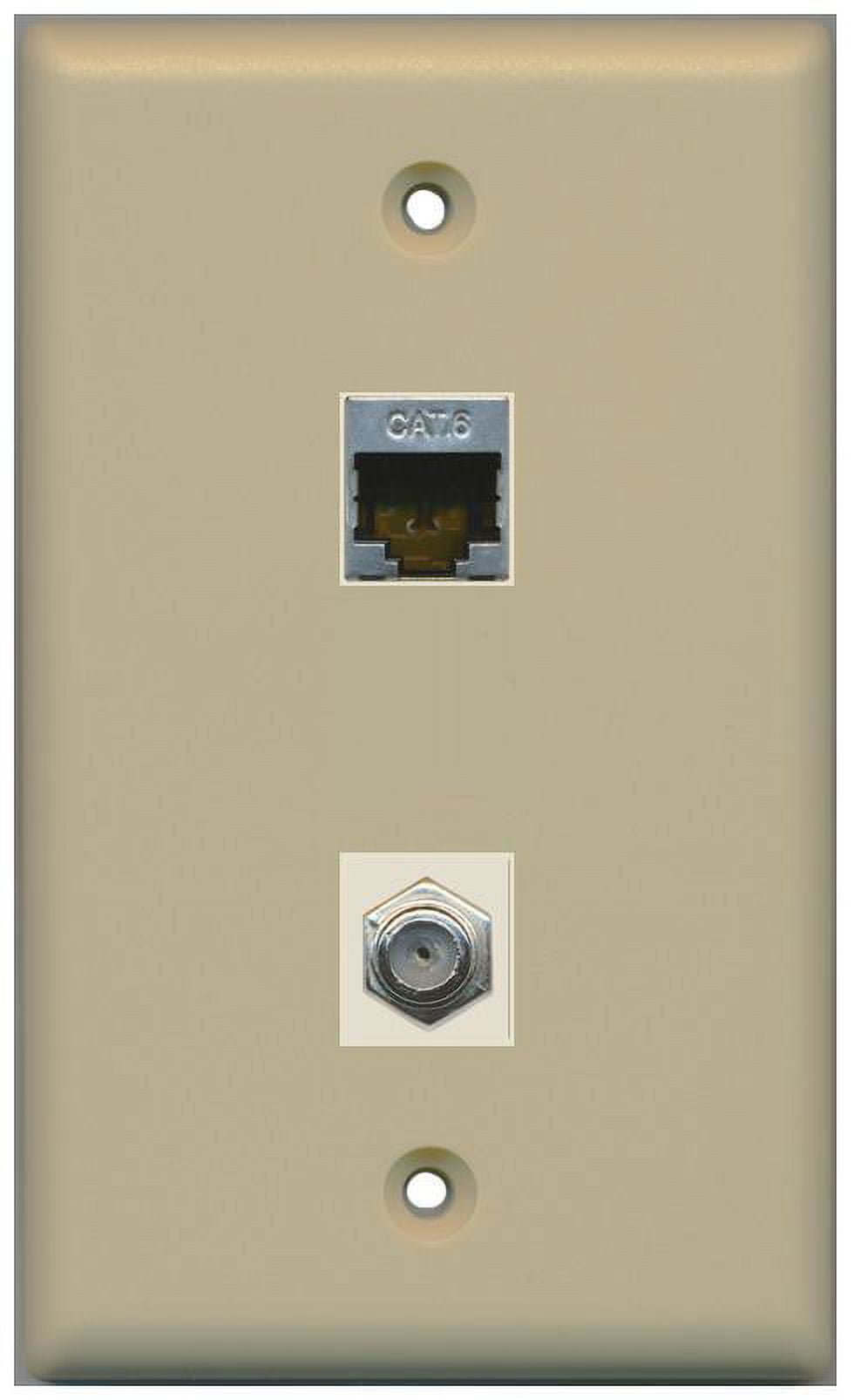 Piastra Muro Decorativa Riteav 1 Gang - Doppia Porta CAT6 E Coassiale