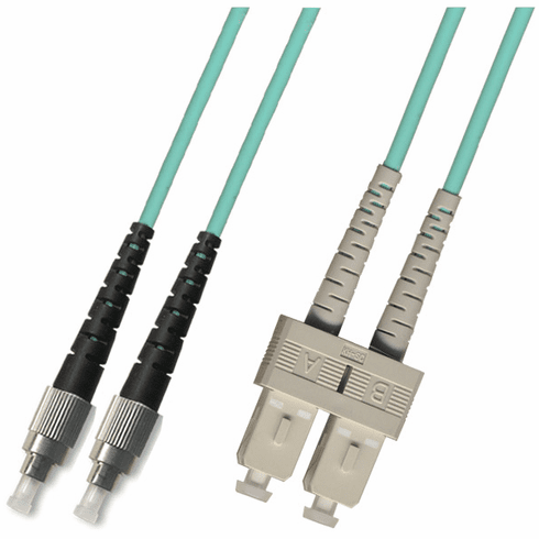 6M FC-SC Duplex Multimode Fiber Optic Cable 50/125 10 Gigabit Plenum (10GB)