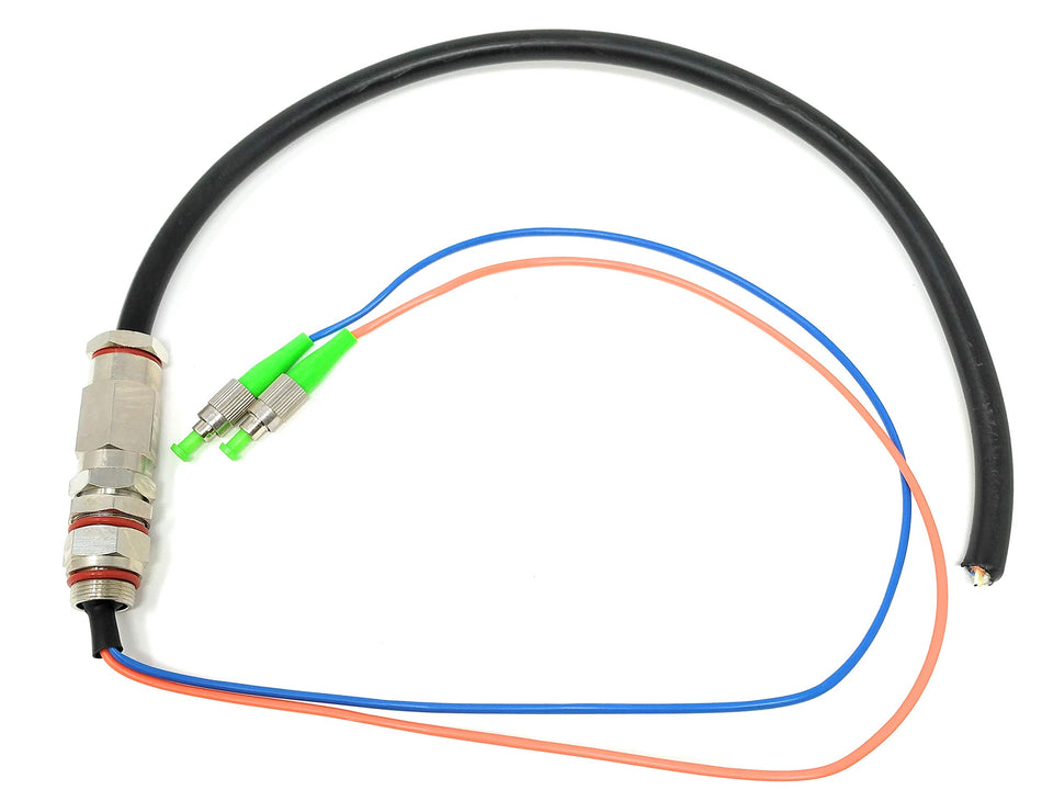 Ultra Spec Cables - FC/APC (2 Strand) Singlemode (9/125) Fiber Optic Waterproof Armored Splice Pigtail - 3M