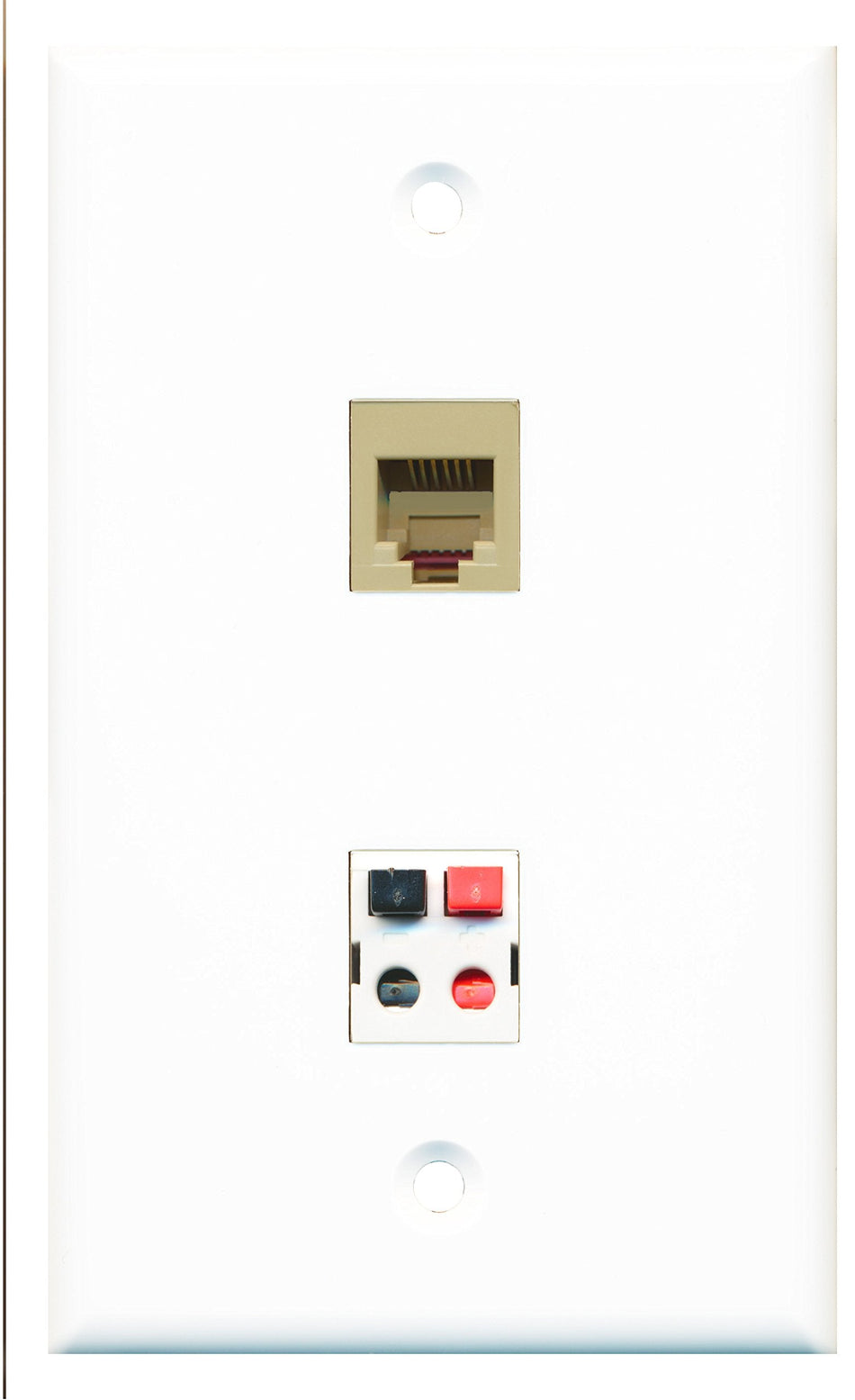 RiteAV - 1 Port Phone Beige 1 Port Speaker Wall Plate - Bracket Included