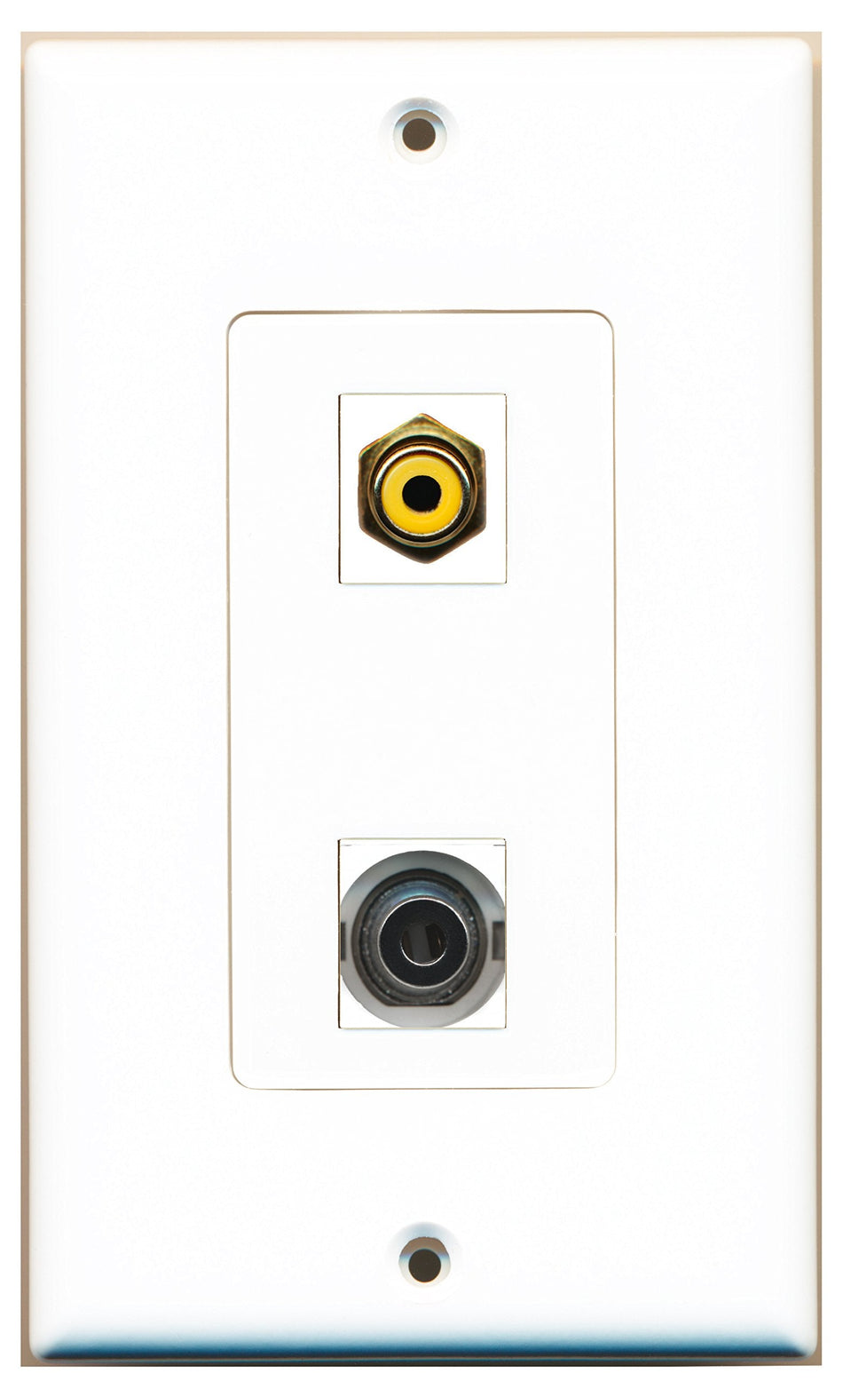 RiteAV 1 Port RCA Yellow 1 Port 3.5mm Type Wall Plate OVERSIZED
