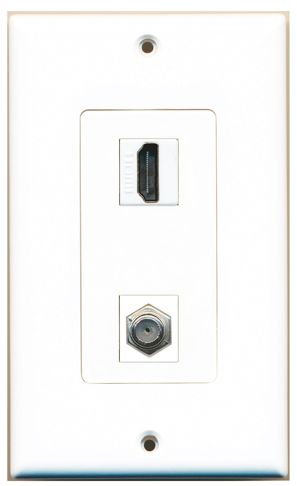RiteAV 1 Port HDMI 1 Port Coax Type Wall Plate OVERSIZED