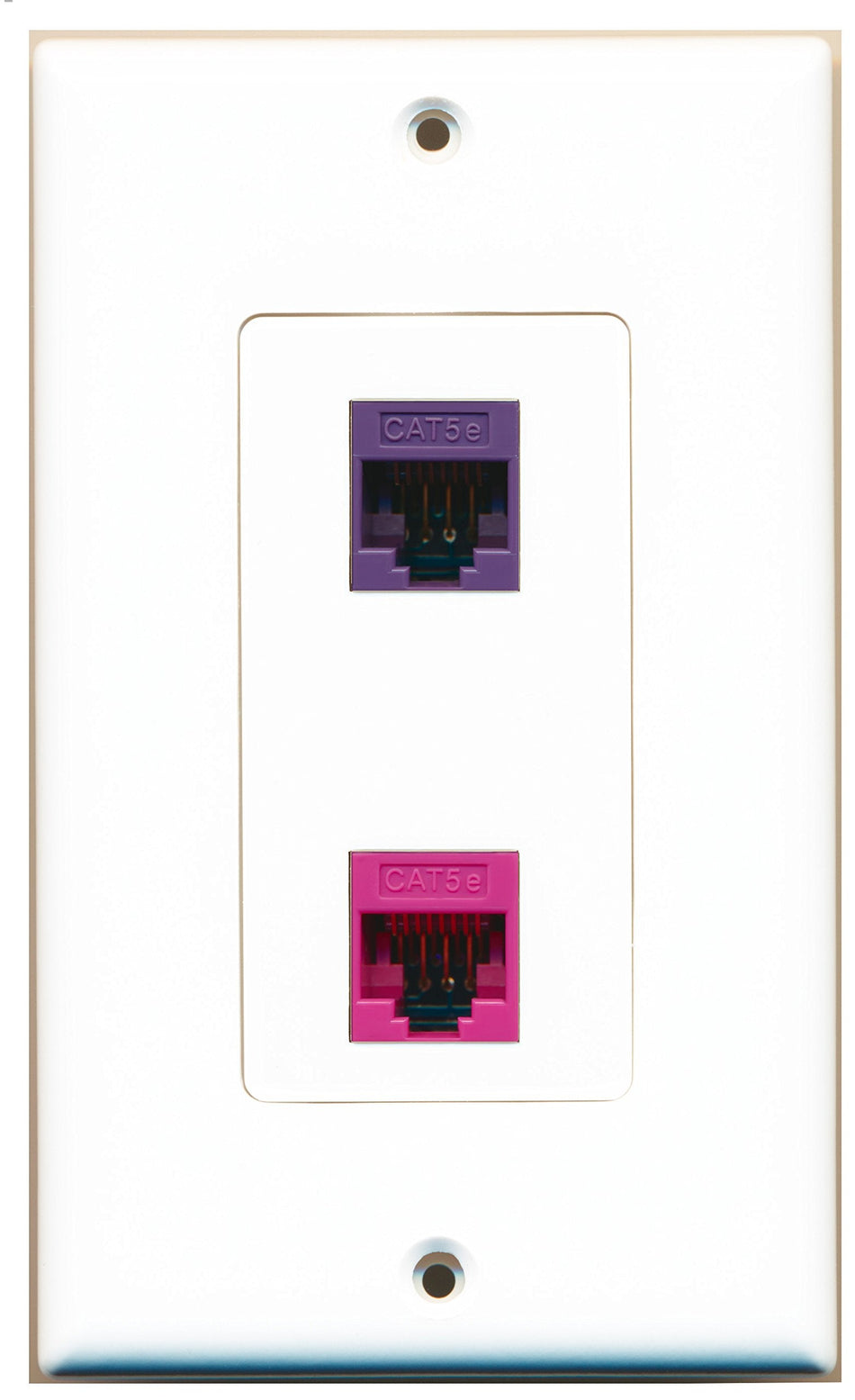 RiteAV 1 Port Cat5e Ethernet Pink 1 Port Cat5e Ethernet Purple Wall Plate OVERSIZED