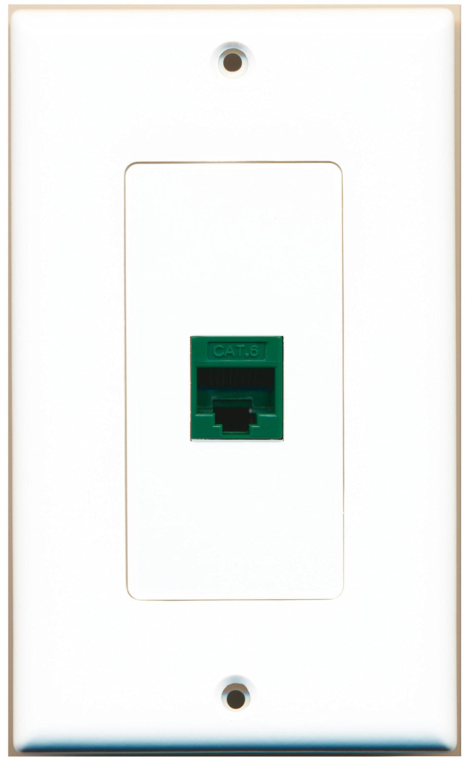 RiteAV 1 Port Cat6 Ethernet Green Wall Plate OVERSIZED