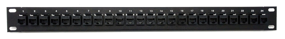 RiteAV 24 Port Cat5e Ethernet Network Patch Panel Female-Female Type 1u Black