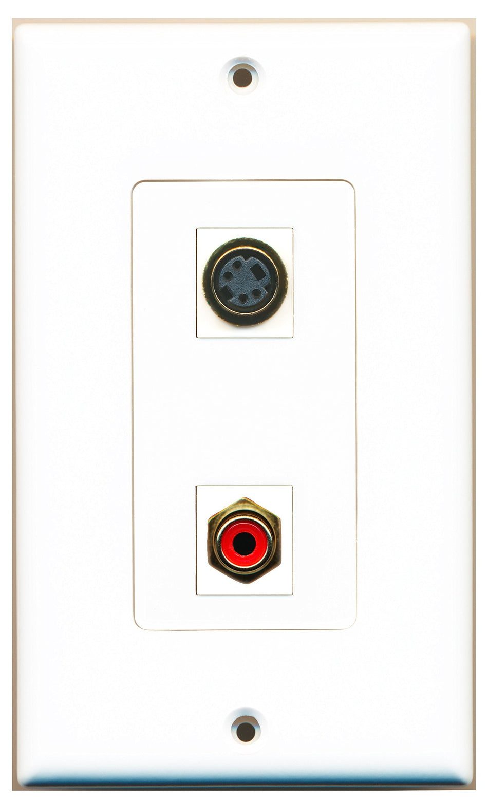 RiteAV 1 Port RCA Red 1 Port S-Video Wall Plate OVERSIZED White