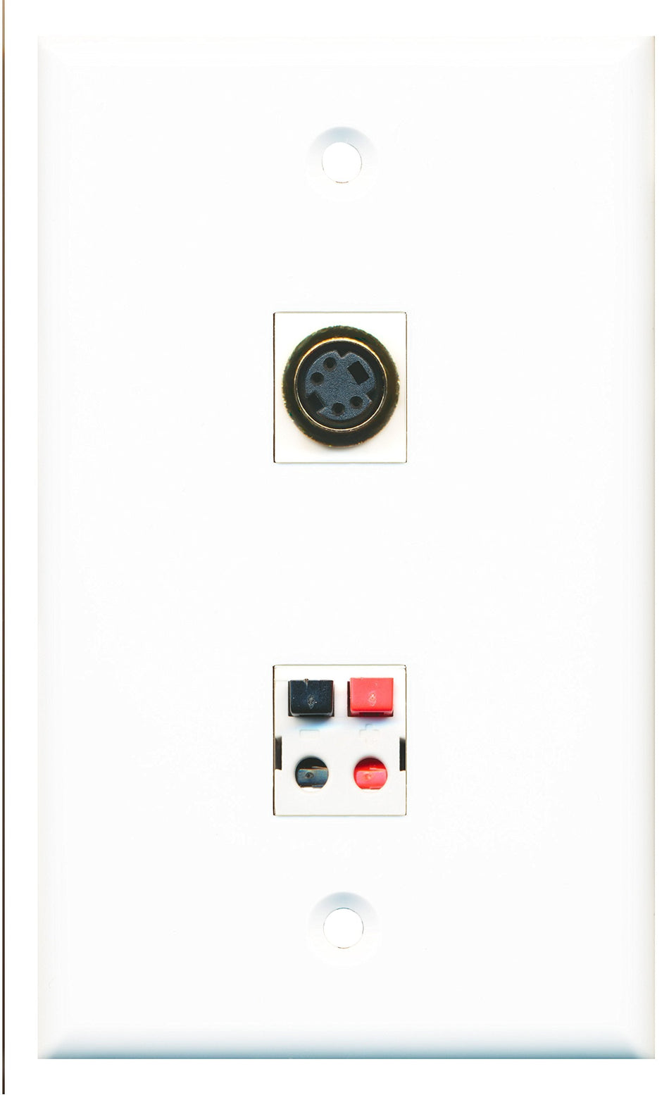 RiteAV - 1 Port S-Video 1 Port Speaker Wall Plate - Bracket Included