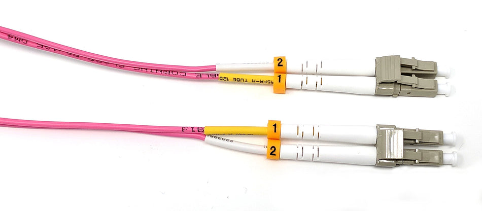 25 Meter 40Gb OM4 Multimode Duplex Fiber Optic Cable (50/125) - LC to LC - Magenta