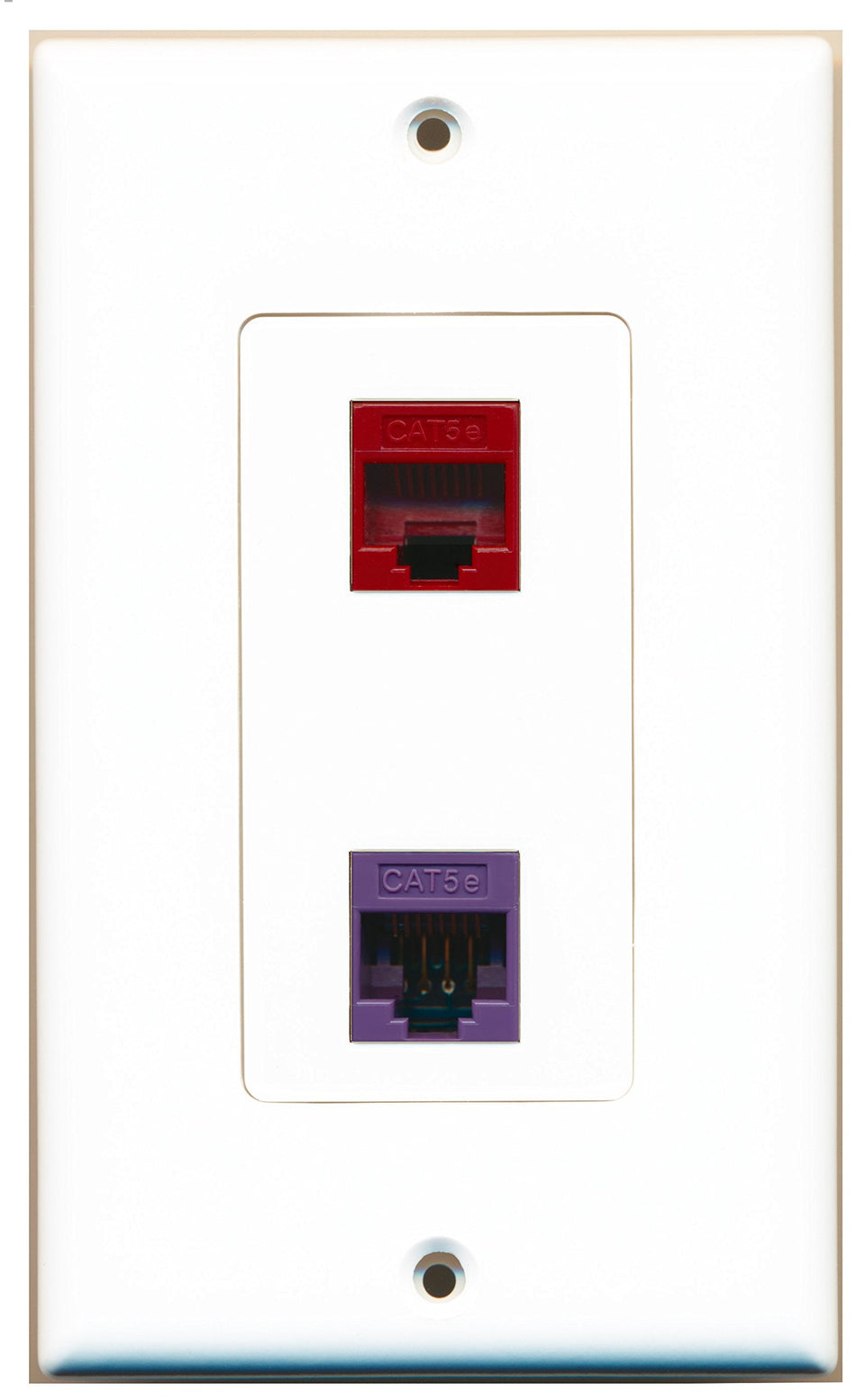 RiteAV 1 Port Cat5e Ethernet Purple 1 Port Cat5e Ethernet Red Wall Plate OVERSIZED