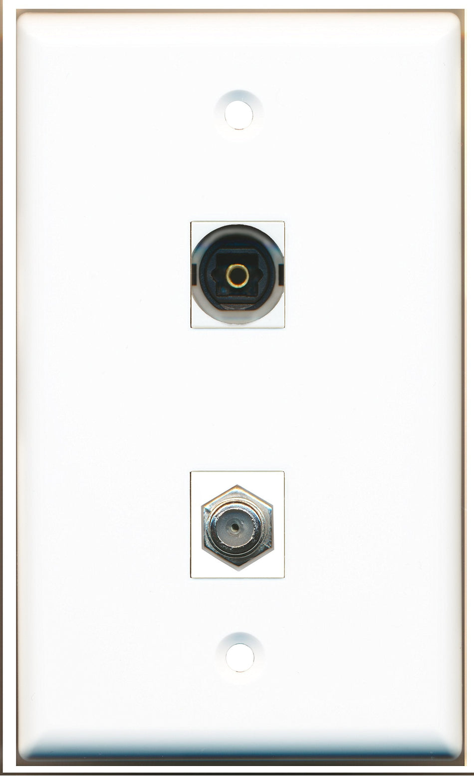 RiteAV - 1 Port Coax 1 Port Toslink Wall Plate - Bracket Included