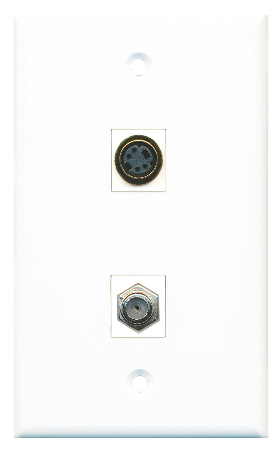 RiteAV - 1 Port Coax 1 Port S-Video Wall Plate - Bracket Included