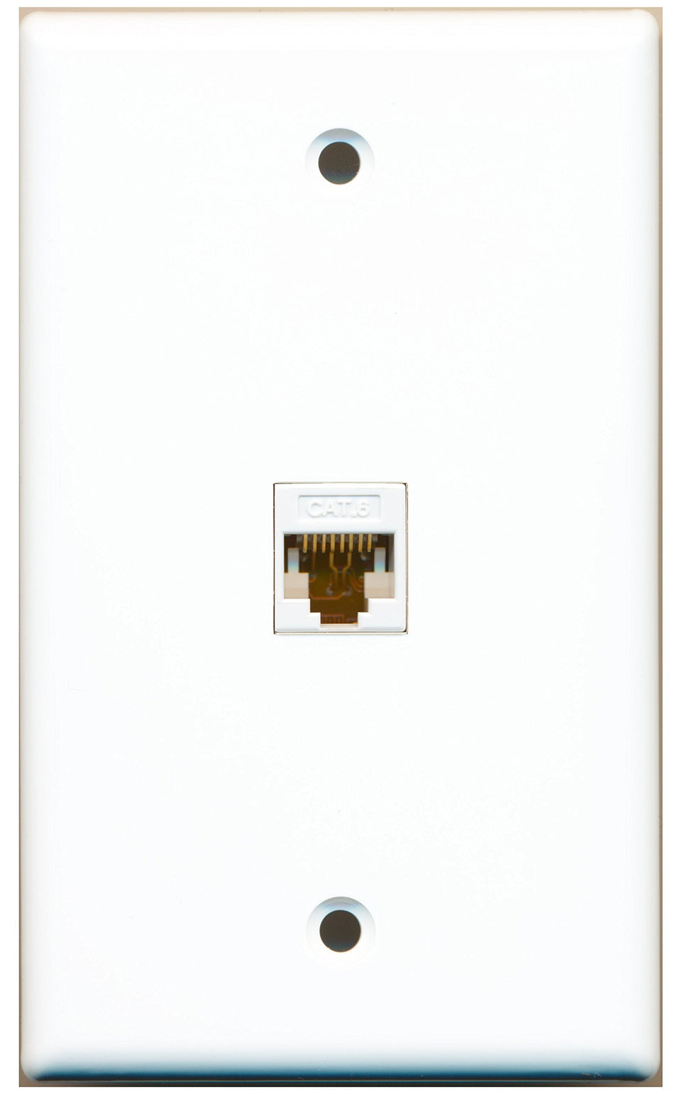 RiteAV - 1 Port Cat6 Ethernet White Wall Plate White - Bracket Included