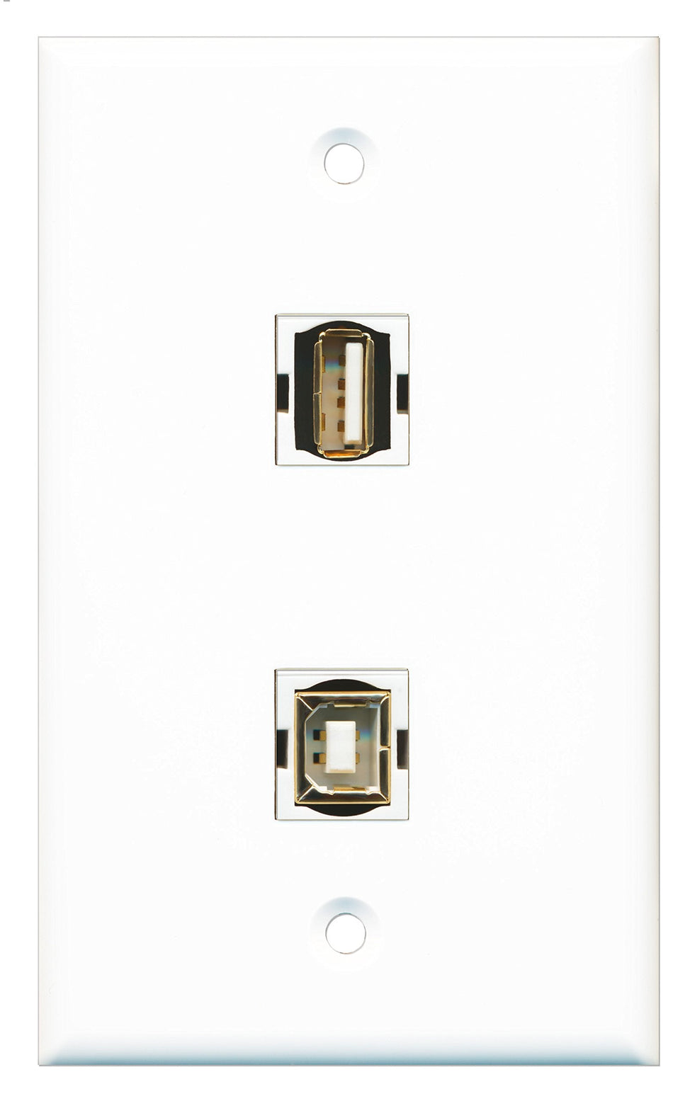 RiteAV - 1 Port USB A-A 1 Port USB B-B Wall Plate - Bracket Included