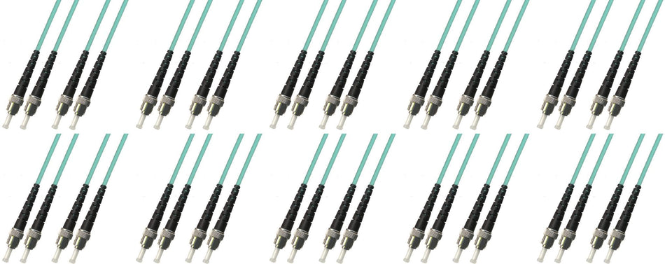 Ultra Spec Cables 300M - Multimode Duplex 10 Gigabit (10Gb) OM3 Fiber Optic Cable (50/125) - Long Length - ST to ST (10 Pack)