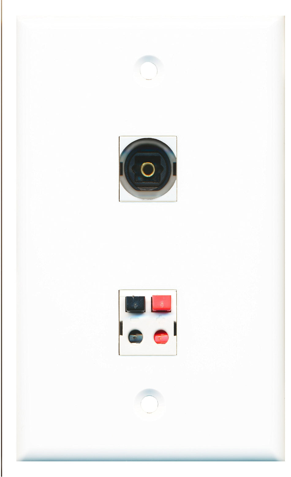 RiteAV - 1 Port Toslink 1 Port Speaker Wall Plate - Bracket Included