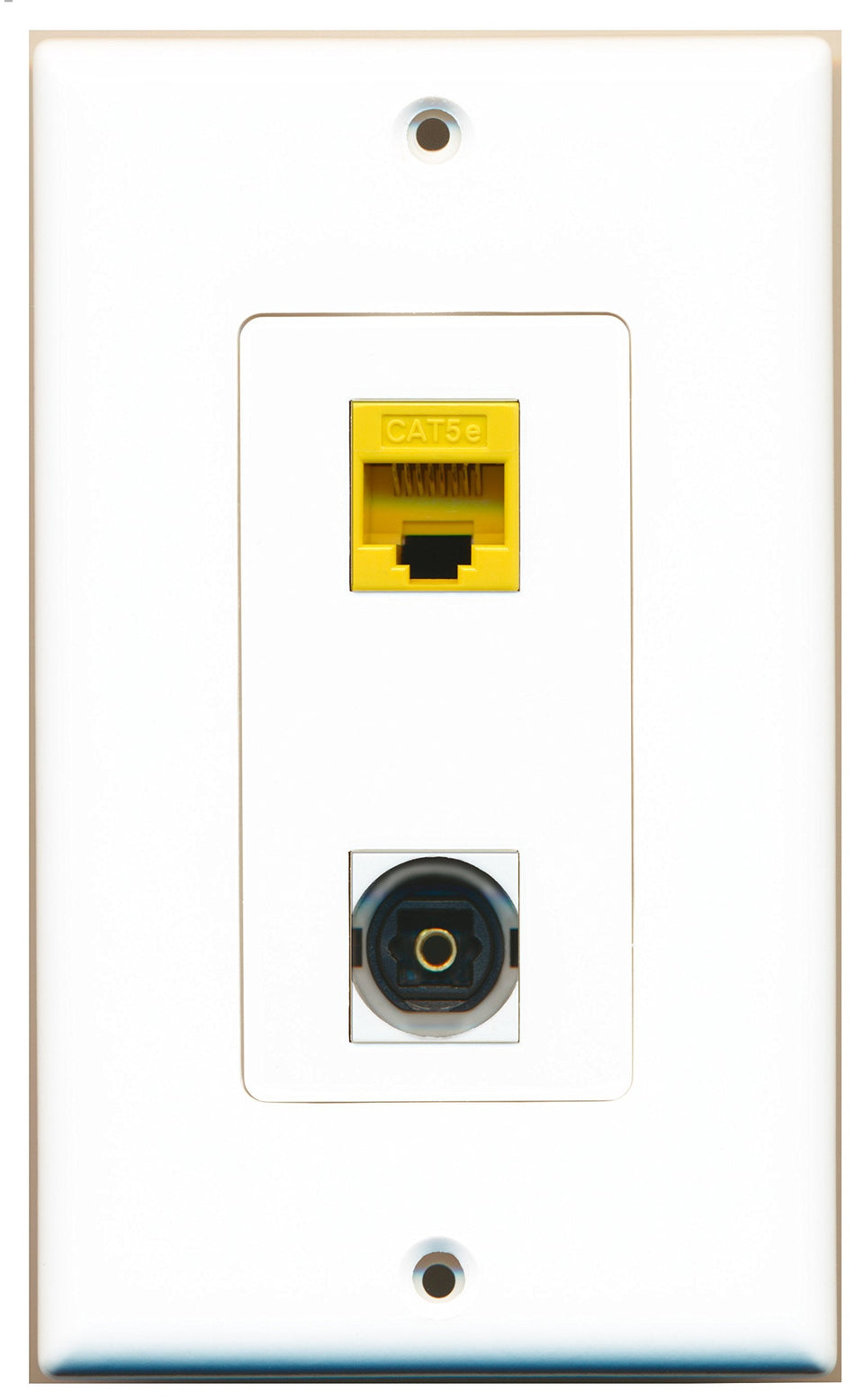 RiteAV 1 Port Toslink 1 Port Cat5e Yellow Type Wall Plate OVERSIZED