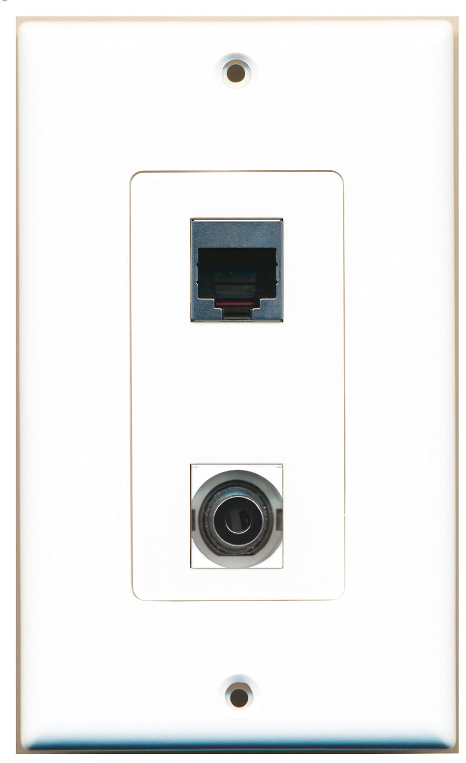 RiteAV 1 Port 3.5mm 1 Port RJ45 Shielded Wall Plate OVERSIZED