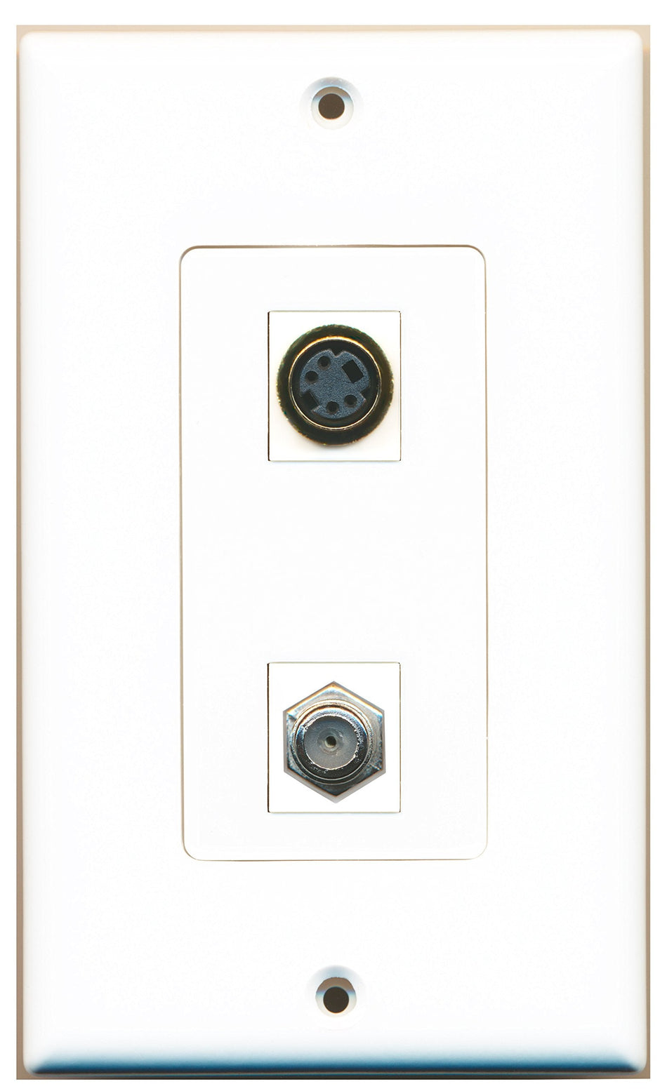 RiteAV 1 Port Coax 1 Port S-Video Type Wall Plate OVERSIZED