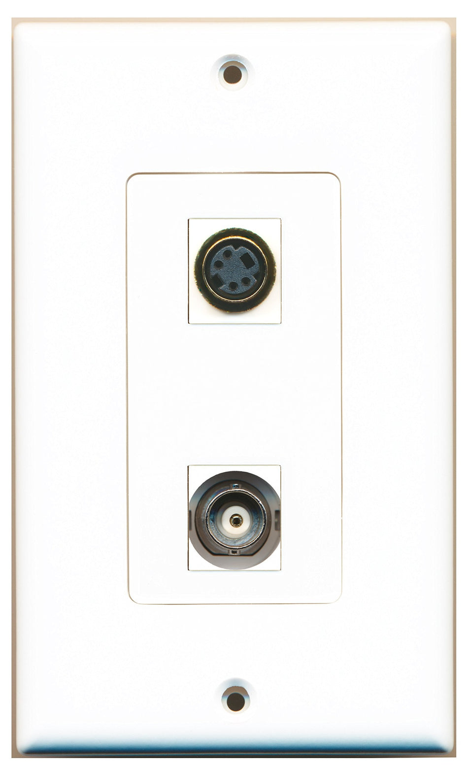 RiteAV 1 Port S-Video 1 Port BNC Type Wall Plate Oversized