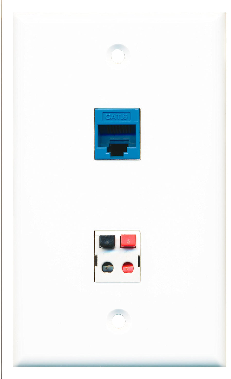 RiteAV - 1 Port Cat6 Ethernet Blue 1 Port Speaker Wall Plate - Bracket Included