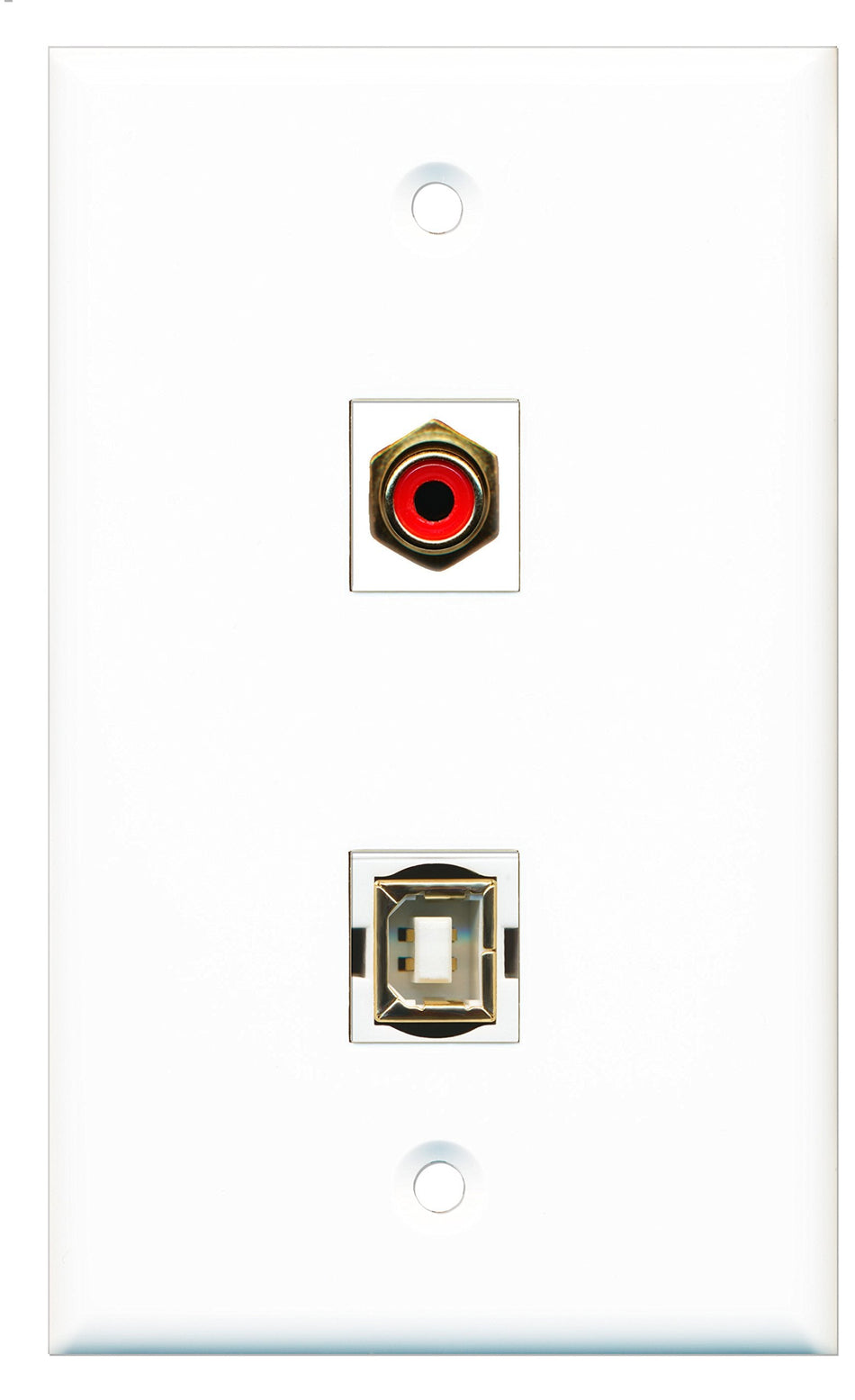 RiteAV - 1 Port RCA Red 1 Port USB B-B Wall Plate - Bracket Included