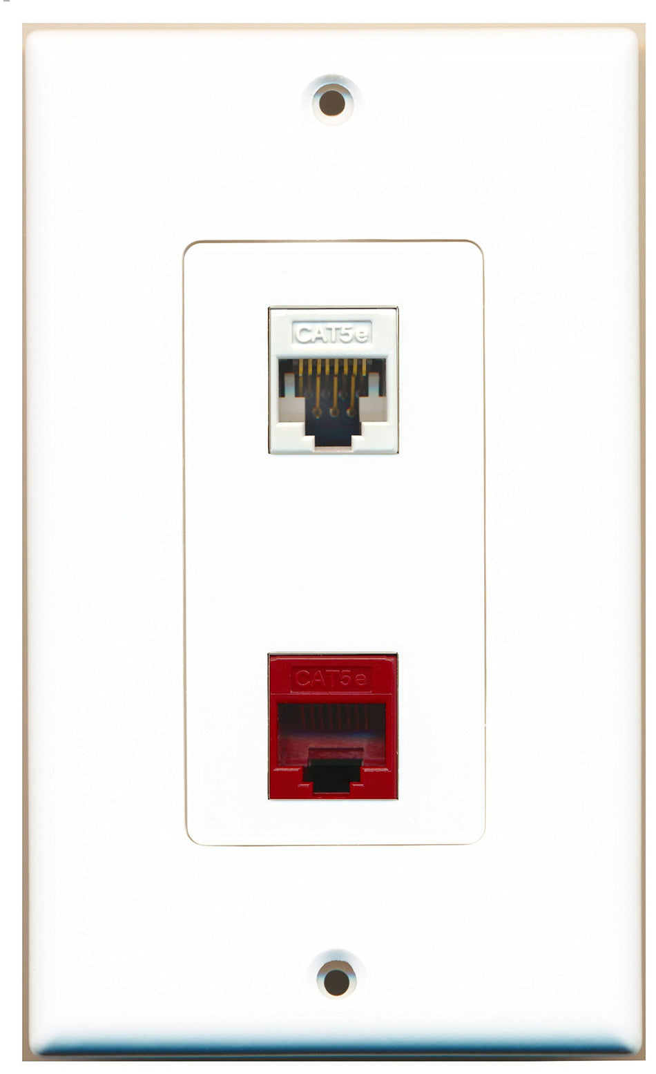 RiteAV 1 Port Cat5e Ethernet White 1 Port Cat5e Ethernet Red Wall Plate OVERSIZED