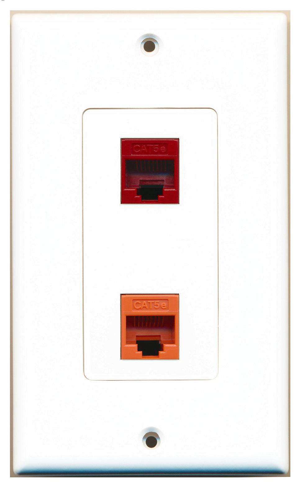RiteAV 1 Port Cat5e Ethernet Orange 1 Port Cat5e Ethernet Red Wall Plate OVERSIZED