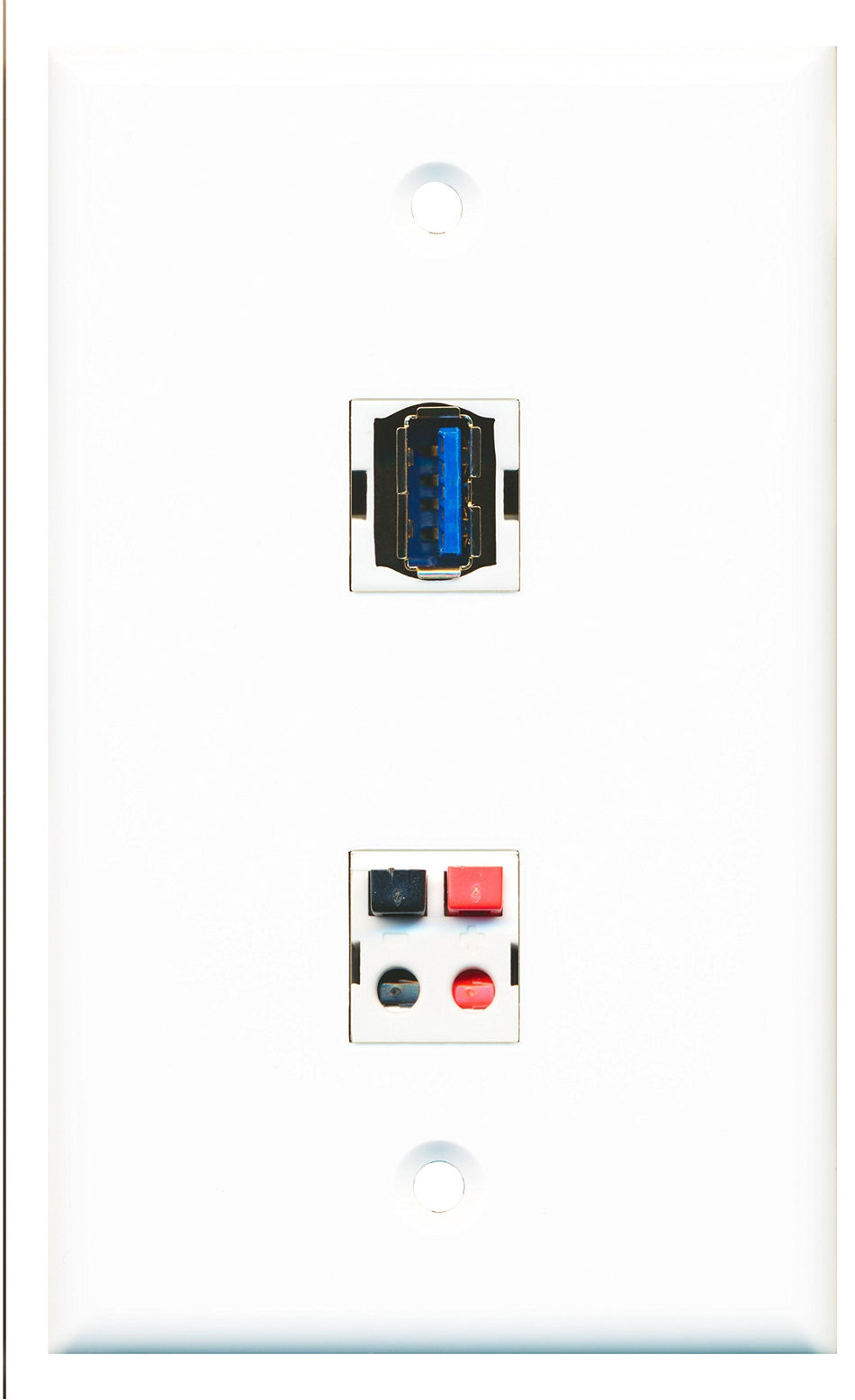 RiteAV - 1 Port USB 3 A-A 1 Port Speaker Wall Plate - Bracket Included