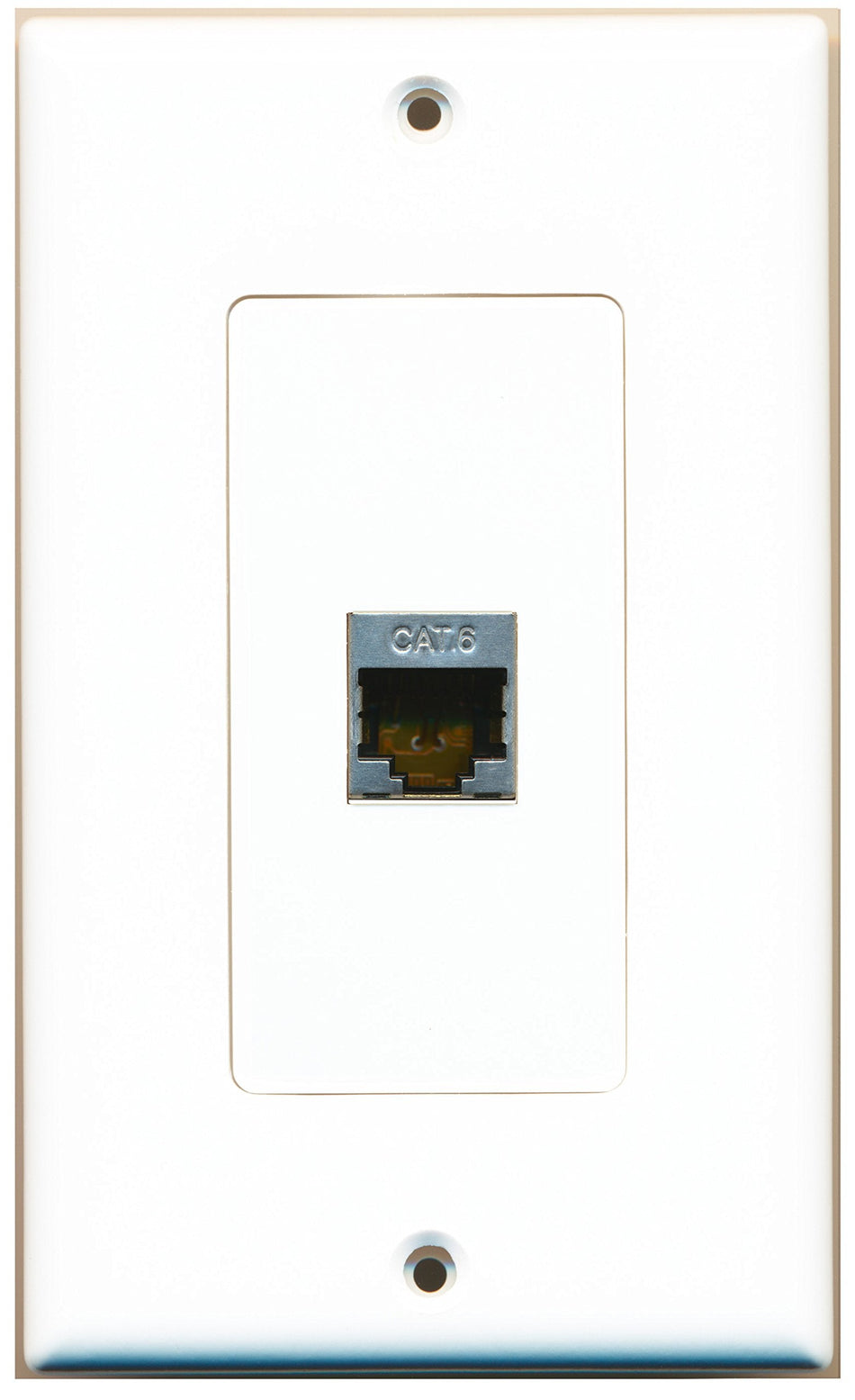 RiteAV 1 Port Shielded Cat6 Ethernet Wall Plate OVERSIZED White