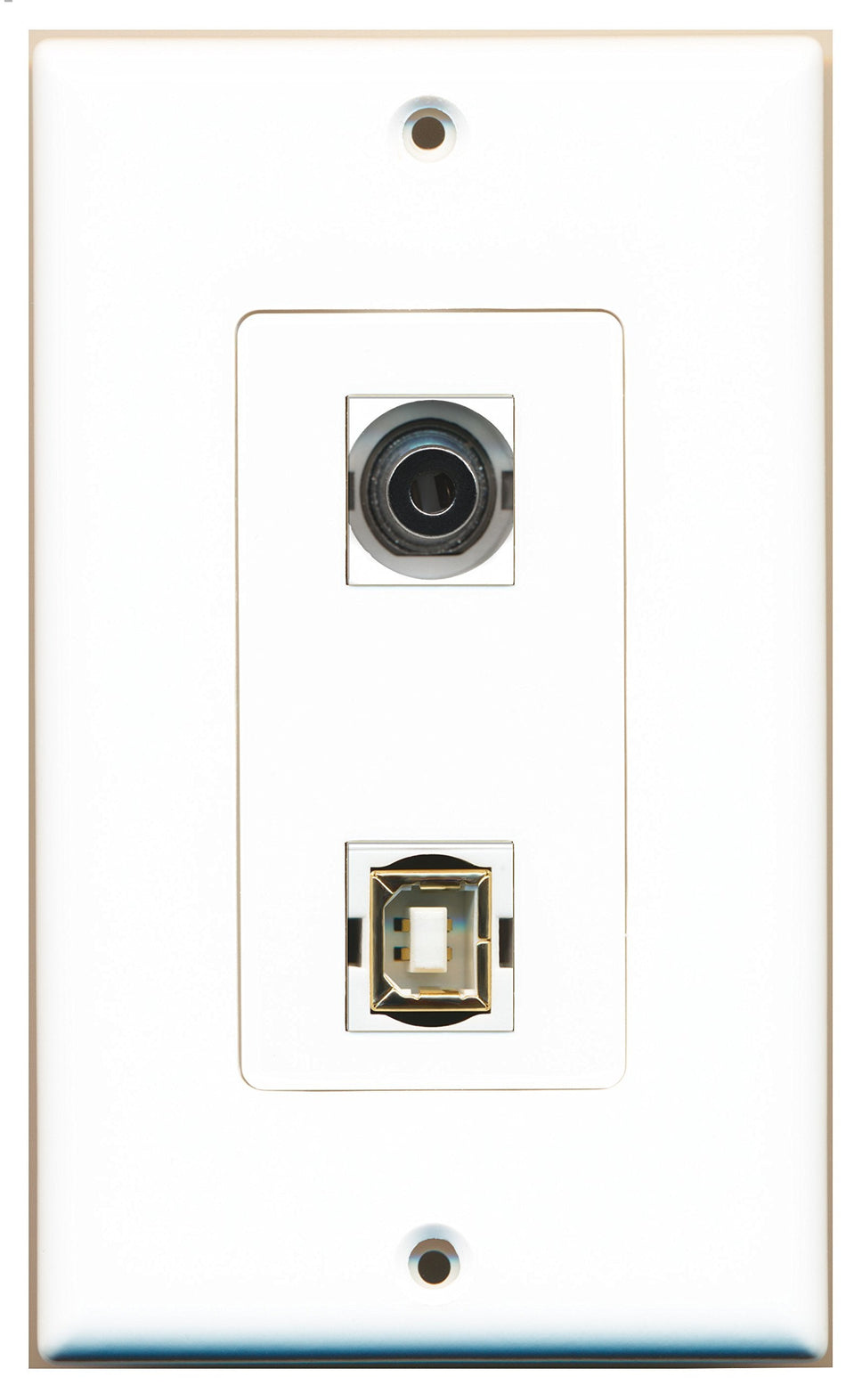 RiteAV 1 Port 3.5mm 1 Port USB B-B Wall Plate OVERSIZED