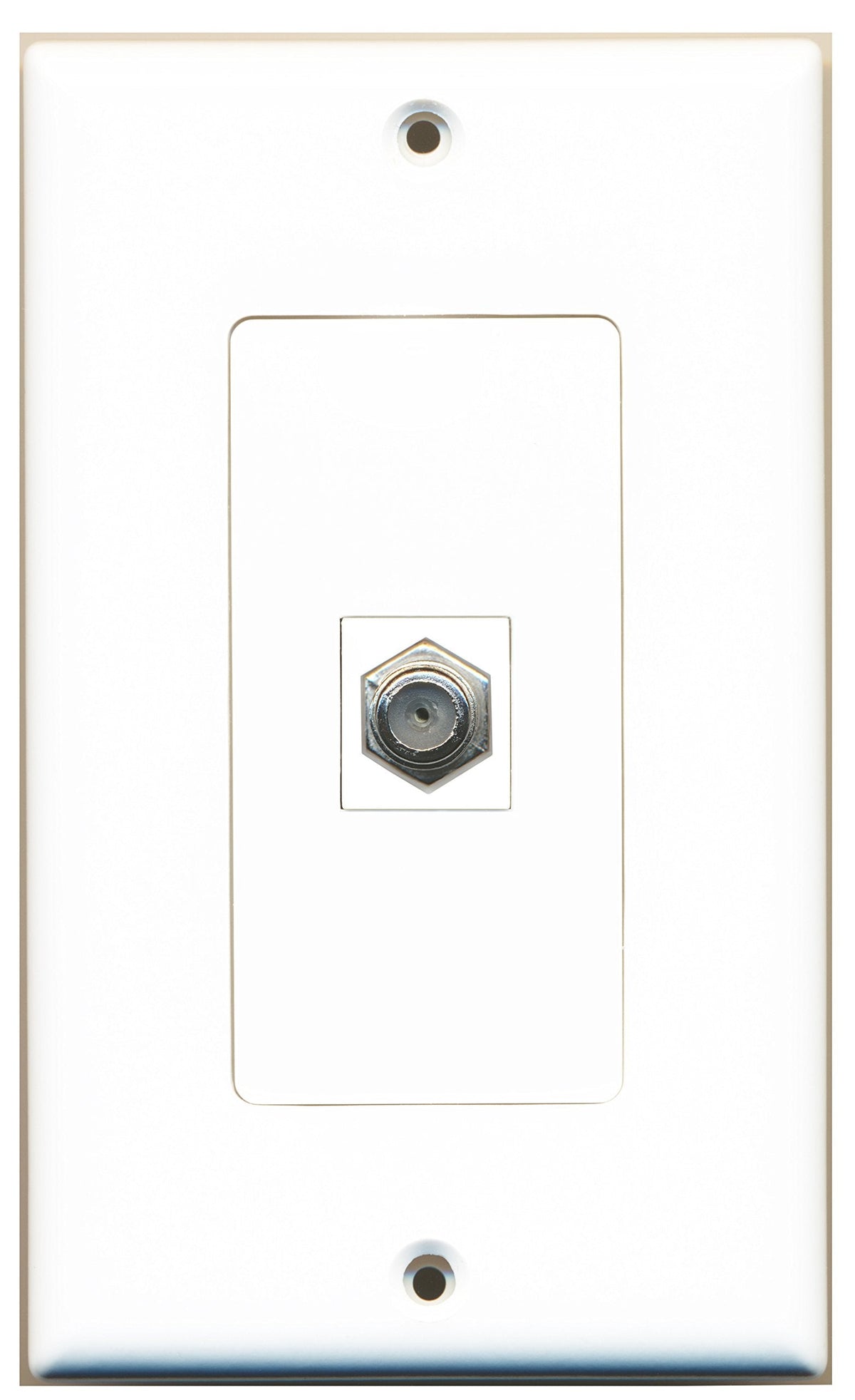 RiteAV 1 Coax Cable TV Port Wall Plate OVERSIZED White