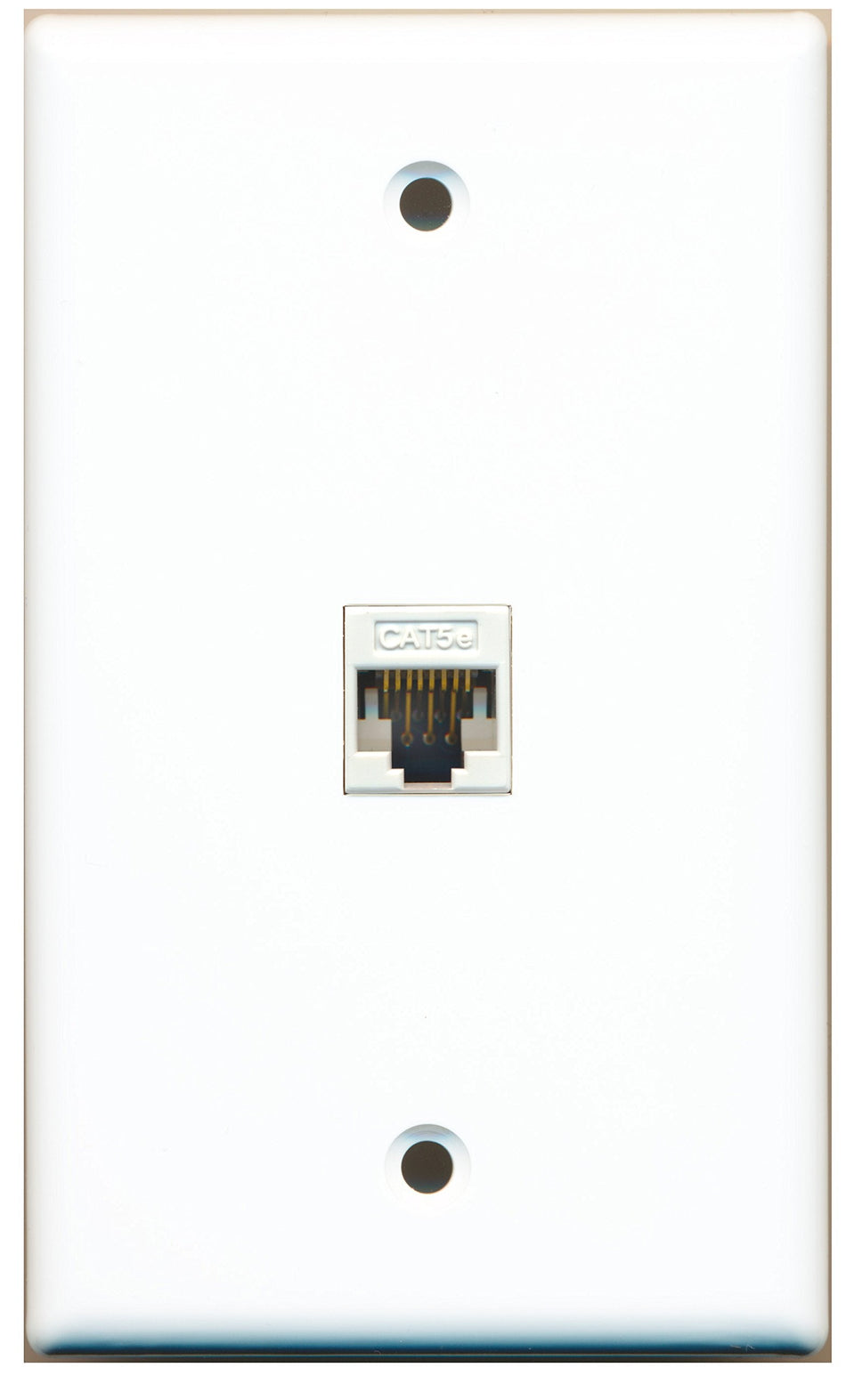 RiteAV - 1 Port Cat5e Ethernet White Wall Plate - Bracket Included