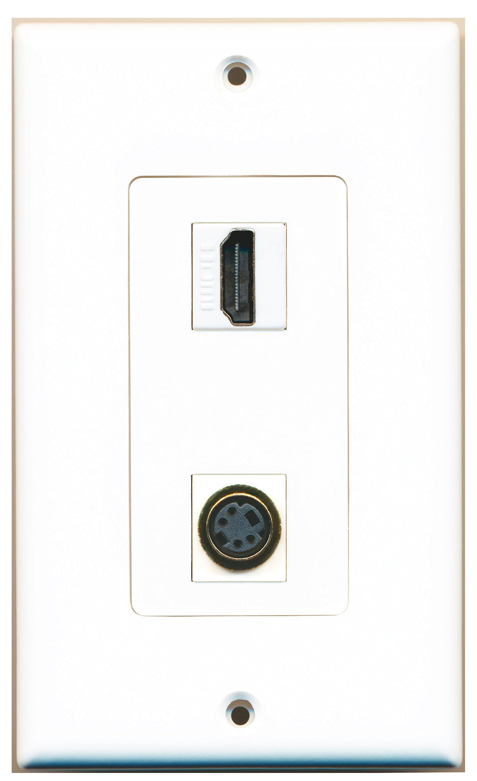 RiteAV 1 Port HDMI 1 Port S-Video Type Wall Plate OVERSIZED