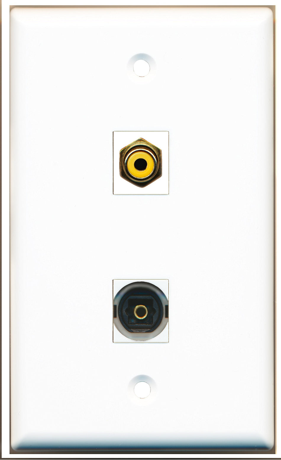 RiteAV - 1 Port RCA Yellow 1 Port Toslink Wall Plate - Bracket Included