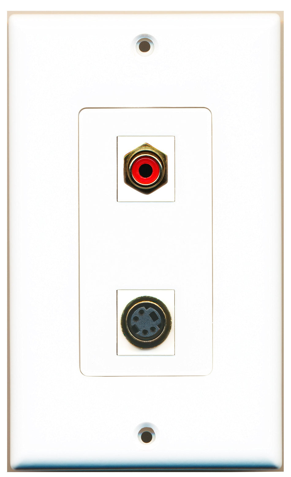 RiteAV 1 Port RCA Red 1 Port S-Video Type Wall Plate OVERSIZED