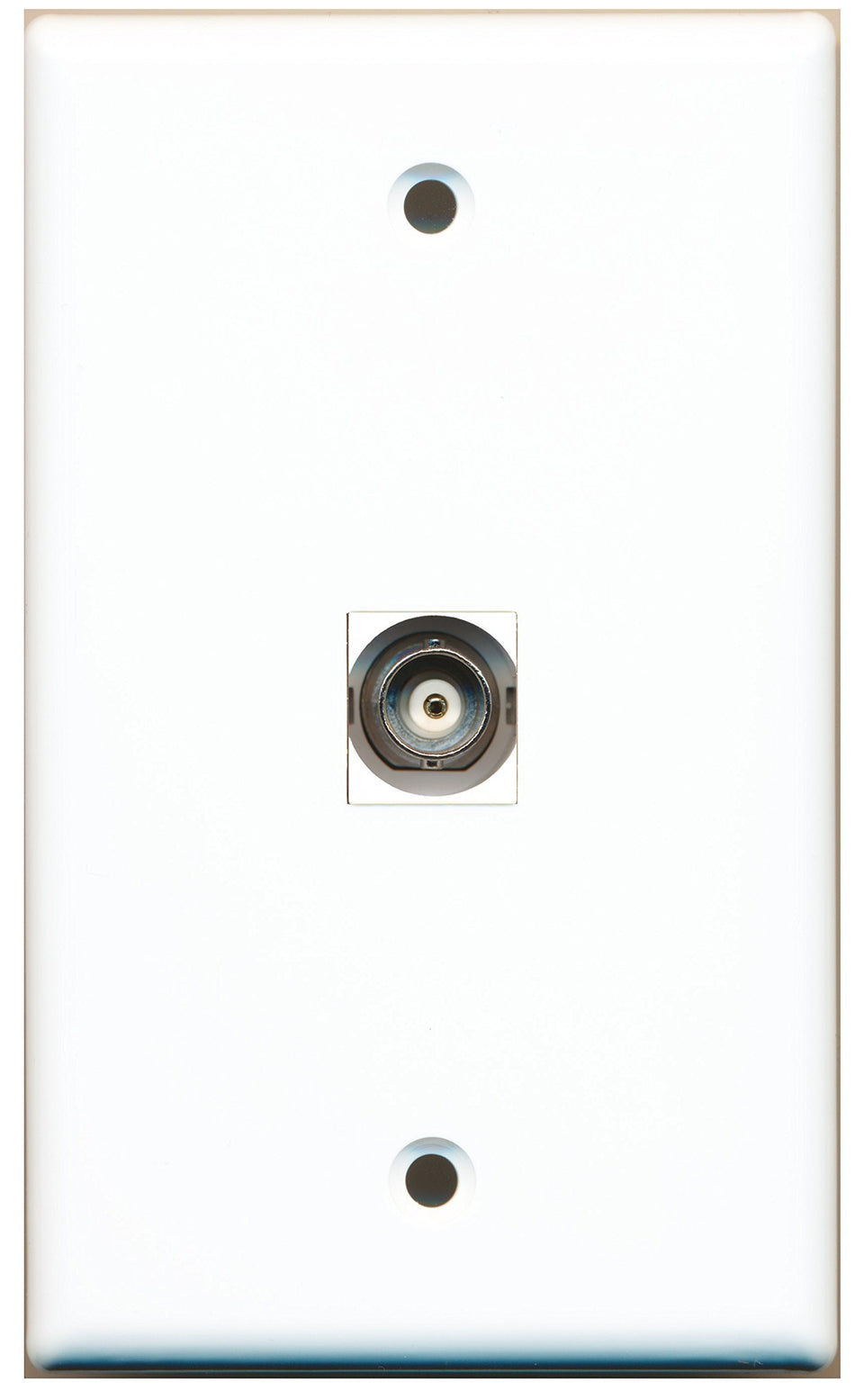 RiteAV - 1 Port BNC Wall Plate White - Bracket Included
