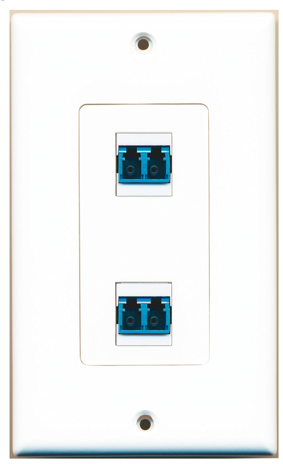RiteAV 2 Port LC Fiber Singlemode Duplex Wall Plate Oversized