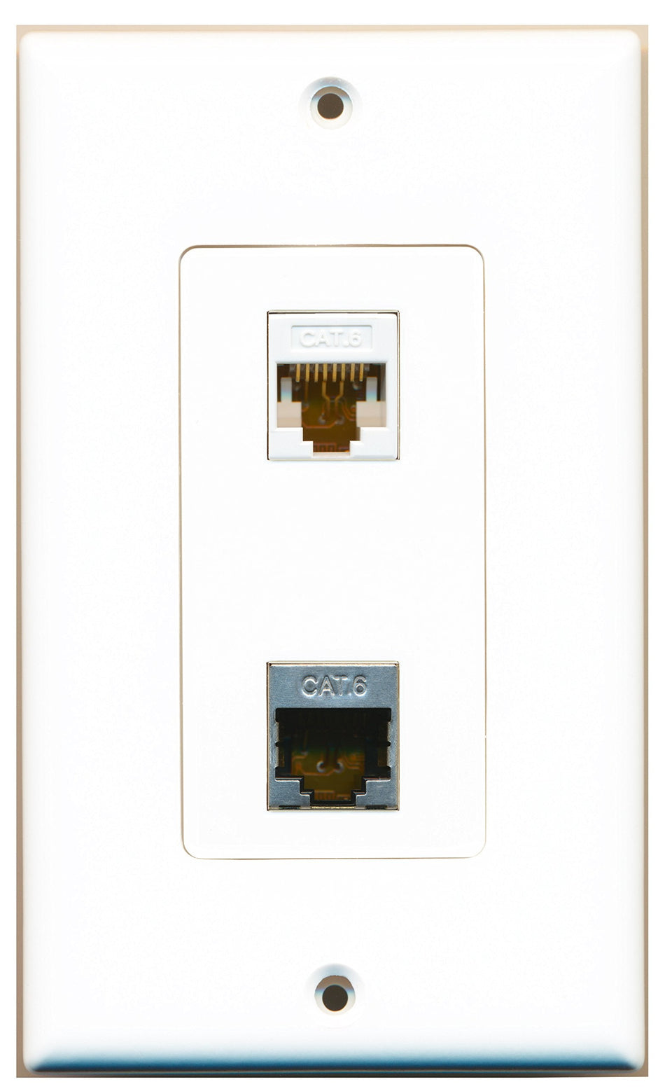 RiteAV 1 Port Shielded Cat6 1 Port Cat6 White Type Wall Plate OVERSIZED