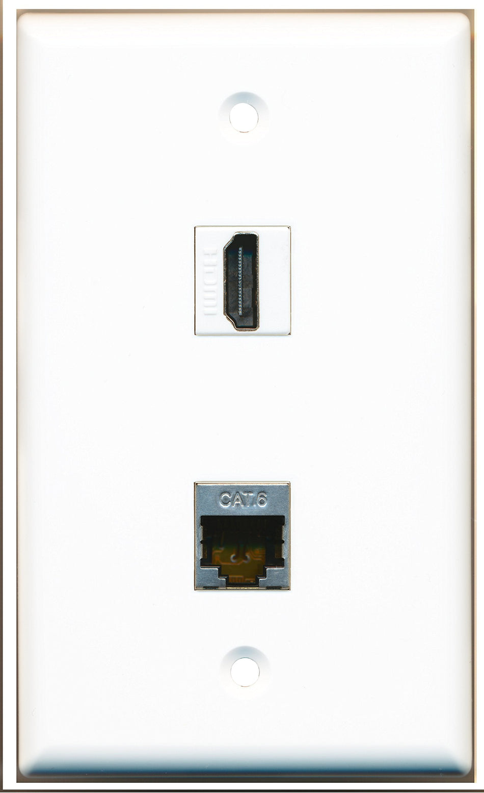 RiteAV - 1 Port HDMI 1 Port Shielded Cat6 Wall Plate - Bracket Included