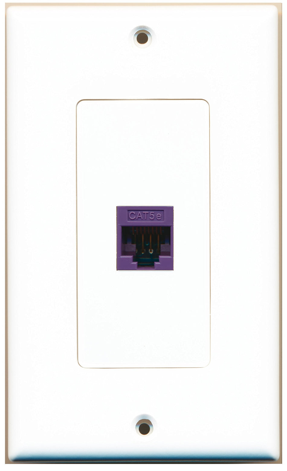 RiteAV 1 Port Cat5e Ethernet Purple Wall Plate OVERSIZED White