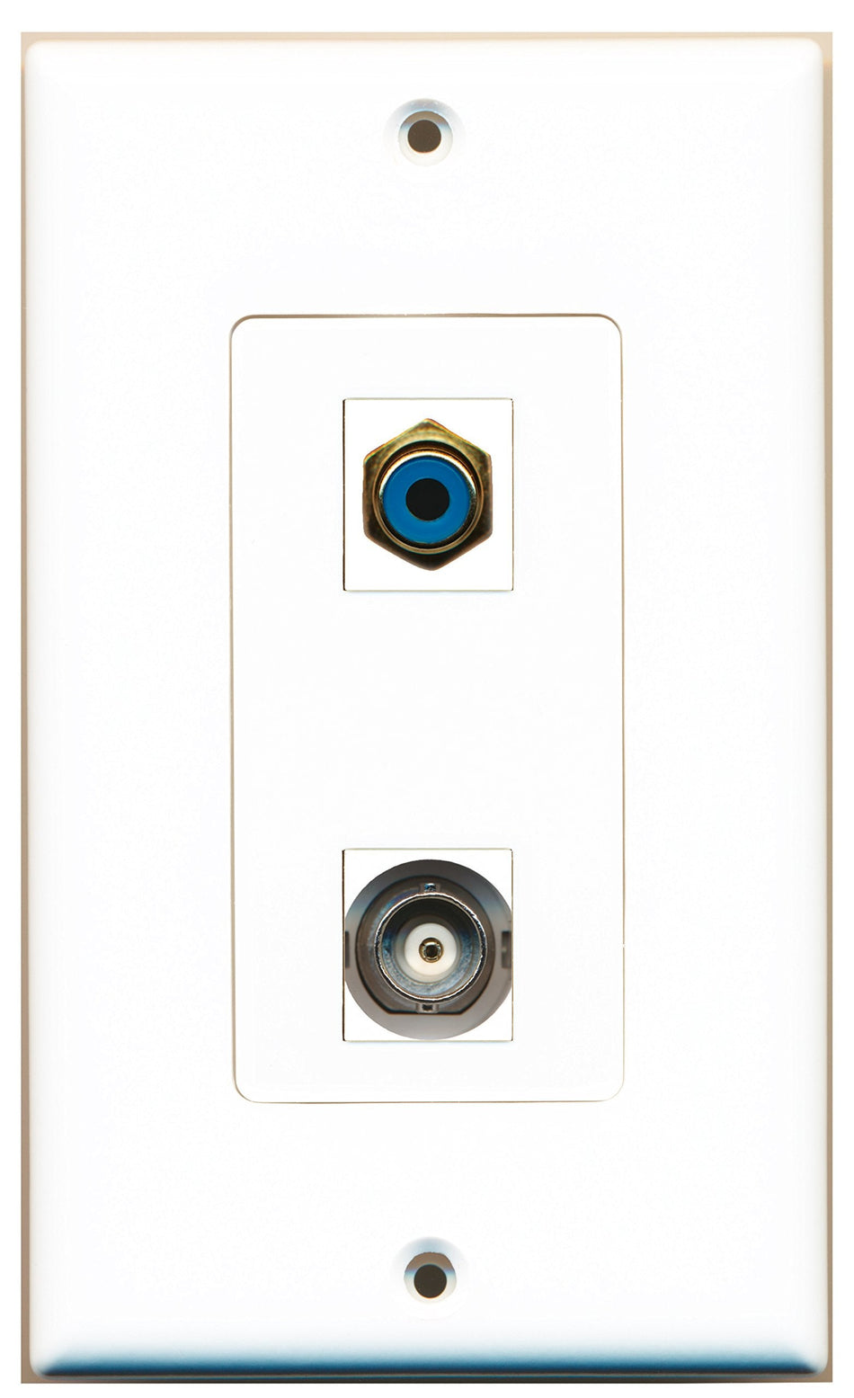 RiteAV 1 Port RCA Blue 1 Port BNC Type Wall Plate OVERSIZED