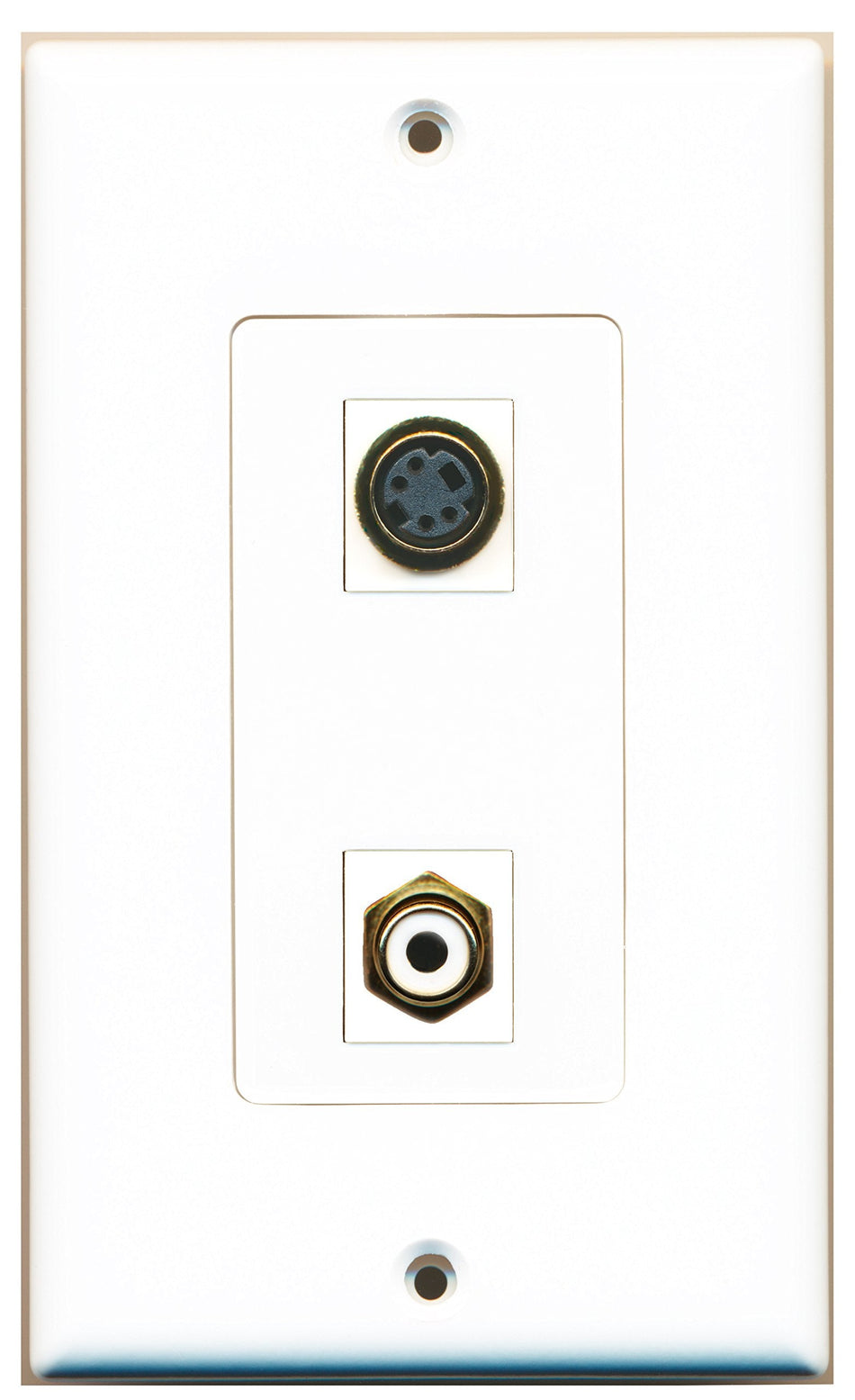 RiteAV 1 Port RCA White 1 Port S-Video Wall Plate OVERSIZED White