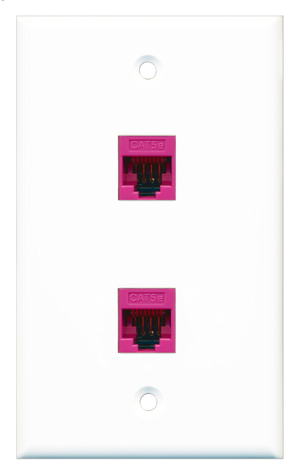 RiteAV - 2 Port Cat5e Ethernet Pink Wall Plate - Bracket Included